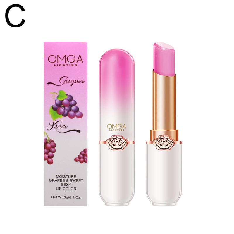 Color-changing lip balm, jelly lipstick, moisturizing, waterproof, hydrating cosmetics, temperature-changing peach lipstick, makeup, 3g